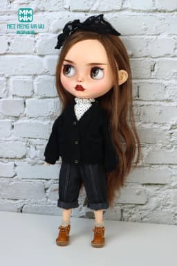 Blyth Clothes Fashion Sweater Jacket Denim Flared Pants Azone OB22 OB24 Girl Toy Gift