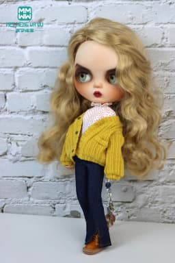 Blyth Clothes Fashion Sweater Jacket Denim Flared Pants Azone OB22 OB24 Girl Toy Gift