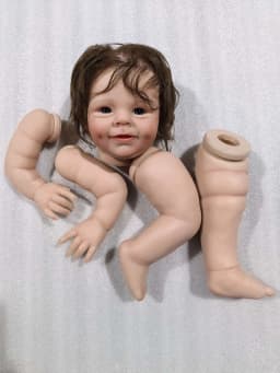 NPK 22inch Reborn Doll kit Shaya Popular Sweet Face painted Doll kit Unfinished Doll parts with Hand Root Hair