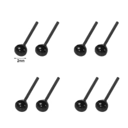 2MM Black Glass Eyes Black DIY Eyeball Glass Safety Eyes Safety Eyes Black Glass Eyes for Bear Puppet Plush& DIY Craft