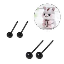 2MM Black Glass Eyes Black DIY Eyeball Glass Safety Eyes Safety Eyes Black Glass Eyes for Bear Puppet Plush& DIY Craft