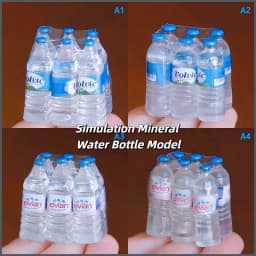 6Pcs/Set Mini Simulation Mineral Water Bottle Model Doll House Miniature Kids Gift Toys Home Decoration Accessories