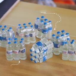 6Pcs/Set Mini Simulation Mineral Water Bottle Model Doll House Miniature Kids Gift Toys Home Decoration Accessories
