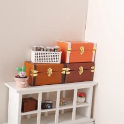 1:12 Dollhouse Miniature Suitcase Vintage Leather Luggage Box Storage Box Home Model Decor Toy Doll House Accessories