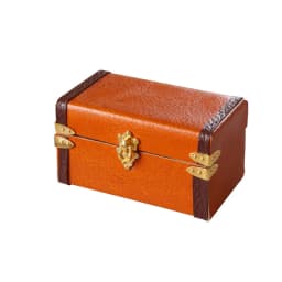 1:12 Dollhouse Miniature Suitcase Vintage Leather Luggage Box Storage Box Home Model Decor Toy Doll House Accessories