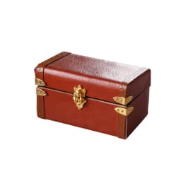 1:12 Dollhouse Miniature Suitcase Vintage Leather Luggage Box Storage Box Home Model Decor Toy Doll House Accessories