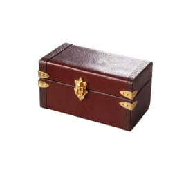 1:12 Dollhouse Miniature Suitcase Vintage Leather Luggage Box Storage Box Home Model Decor Toy Doll House Accessories