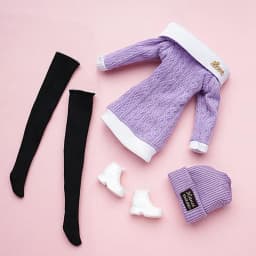 Clothes Suit for 30cm Fat Doll Boy's and Girl's High Collar Knitted Sweater Hat Stocking Set Doll's Accessories DIY Dress Up Toy