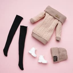Clothes Suit for 30cm Fat Doll Boy's and Girl's High Collar Knitted Sweater Hat Stocking Set Doll's Accessories DIY Dress Up Toy