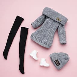 Clothes Suit for 30cm Fat Doll Boy's and Girl's High Collar Knitted Sweater Hat Stocking Set Doll's Accessories DIY Dress Up Toy