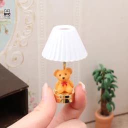 1:12 Dollhouse Miniature LED Light Cute Bear Table Lamp Home Lighting Model Furniture Decor Toy Doll House Accessories