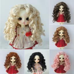 Jusuns JD073 5-6inch 6-7inch 1/8 1/6 Eldorado Parting Synthetic Mohair Doll Wigs OB11 YOSD Long Fashion Curly BJD Hair