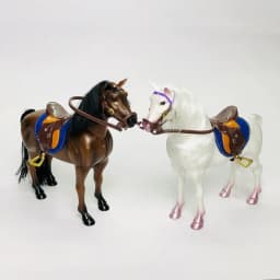 20cm simulation horse Bjd doll simulation horse mount toy doll mount soldier accessories horse and saddle