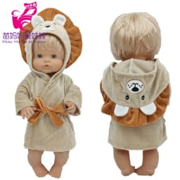 16" Nenuco Doll Hooded Fur Bathrobe Ropa Y Su Hermanita 40 Cm Reborn Baby Doll Toy Clothes
