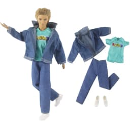 1 Set Doll Clothes Leather coat Outfit for 12 inch Ken Doll Many Style for Choice A02