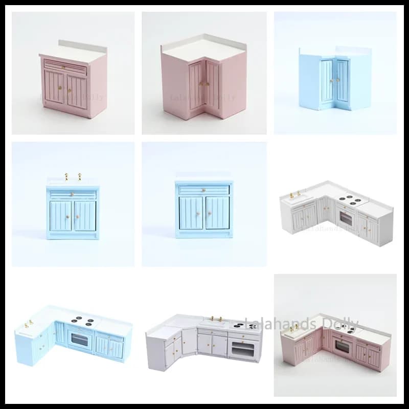 Dollhouse Mini Simulation Kitchen Bathroom Furniture Model Toys for 1:12 DollHouse Decoration Miniature Accessories