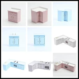 Dollhouse Mini Simulation Kitchen Bathroom Furniture Model Toys for 1:12 DollHouse Decoration Miniature Accessories