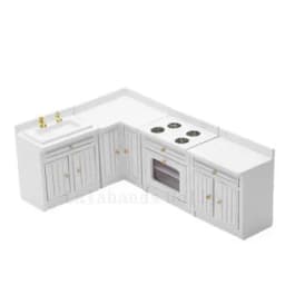 Dollhouse Mini Simulation Kitchen Bathroom Furniture Model Toys for 1:12 DollHouse Decoration Miniature Accessories