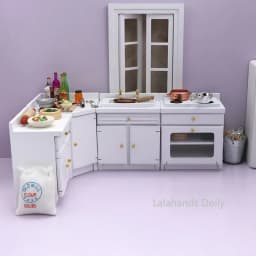 Dollhouse Mini Simulation Kitchen Bathroom Furniture Model Toys for 1:12 DollHouse Decoration Miniature Accessories