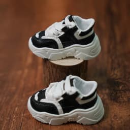 SD/BJD 1/4 1/6 bjd doll shoes Dad shoes versatile thick soled sneakers small white shoes men and women black and white multicol