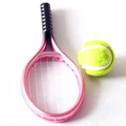 2Pcs/set 1:6 /1:12 Miniature Children Garden Mini Tennis Racket & Ball Gift Doll House Dollhouse Accessories