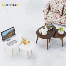 1:12 Dollhouse Miniature Triangle Coffee Table Computer Desk Tea Table Model Living Room Furniture Home Decor Toy Accessories