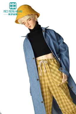 Fits 1/3 65-70cm BJD Uncle Doll Clothes Spherical Joint Doll Fashion Plaid Pants High Waist Sweater