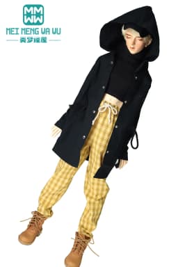 Fits 1/3 65-70cm BJD Uncle Doll Clothes Spherical Joint Doll Fashion Plaid Pants High Waist Sweater
