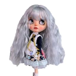 Blythes Doll Wig Suitable for 1/6 BJD Doll 1/3 Fashion New Very Soft Smooth Milk Silk Bangs Small Wave Wig Moon Silver Dark Brow