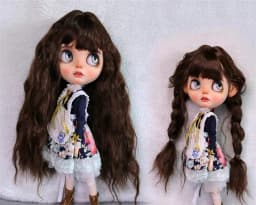 Blythes Doll Wig Suitable for 1/6 BJD Doll 1/3 Fashion New Very Soft Smooth Milk Silk Bangs Small Wave Wig Moon Silver Dark Brow