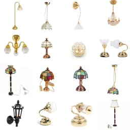 Dollhouse Table Lamp ,Miniature socket,Mini Can Be Bright Wall DollHouse Lamp Decor Accessories Dollhouse Furniture Toys