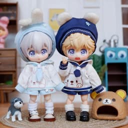 Cute Ob11 Sailor Suit Obitsu11 School Clothes P9 Uniform Set Doll Navy suit Fit For BJD12, Cu-Poche,GSC, Molly,Middle Blyth
