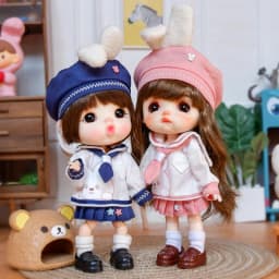 Cute Ob11 Sailor Suit Obitsu11 School Clothes P9 Uniform Set Doll Navy suit Fit For BJD12, Cu-Poche,GSC, Molly,Middle Blyth