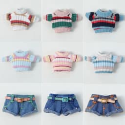 Ob11 Doll Clothes 1/12 Bjd Clothes Cute Rainbow Short Sleeve Sweater Shorts for Obitsu 11 Gsc Molly YMY DDF Doll Accessories