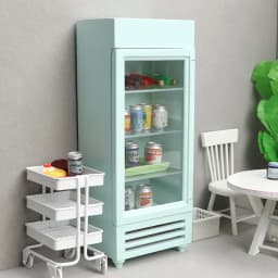 Doll house Mini Furniture Wooden Refrigerator Scene Beverage Color Freezer