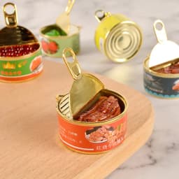 1Set DollHouse Mini Simulation Caviar Canned Fruit Beef Fish Canned Food Model Kitchen Open-cap cans Doll House Miniature Decor