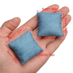 2PCS 1:12 Scale Toys Furniture Cushion Mini Dollhouse Pillows For Couch Sofa Floral Printed Miniature Cushions Doll Accessories