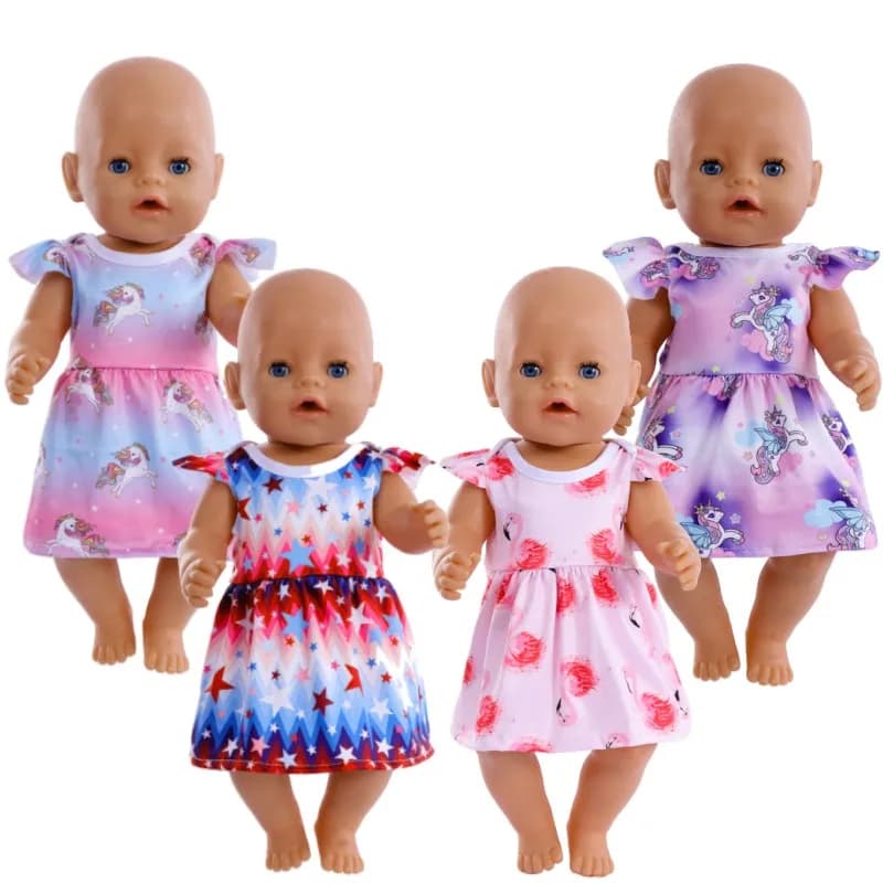 17-18 Inch Doll Clothes Cute New Jumpsuit Toys Baby Born 43 Cm Accessories Fashion Dress Pajamas