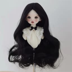 Wig for 1/6 Bjd Doll Curly Hair with Bangs Braids Dark Brown/ Gold Wig Accessories for Head Circumference 16-18cm