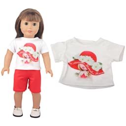Cotton Short -sleeved T-shirt For American 18 inch Girl Doll Rainbow, Car, Cat, Little Girl Shirt For 43cm New Born&OG Doll Toy