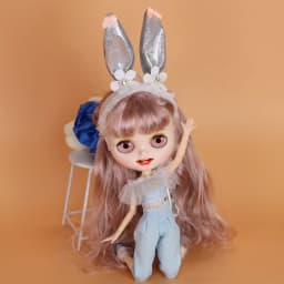 Outfits For ICY DBS Blyth Doll Rock Bunny Idol Dress With Glasses Fashion Suit 1/6 BJD Ob24 Cosplay Anime Girl