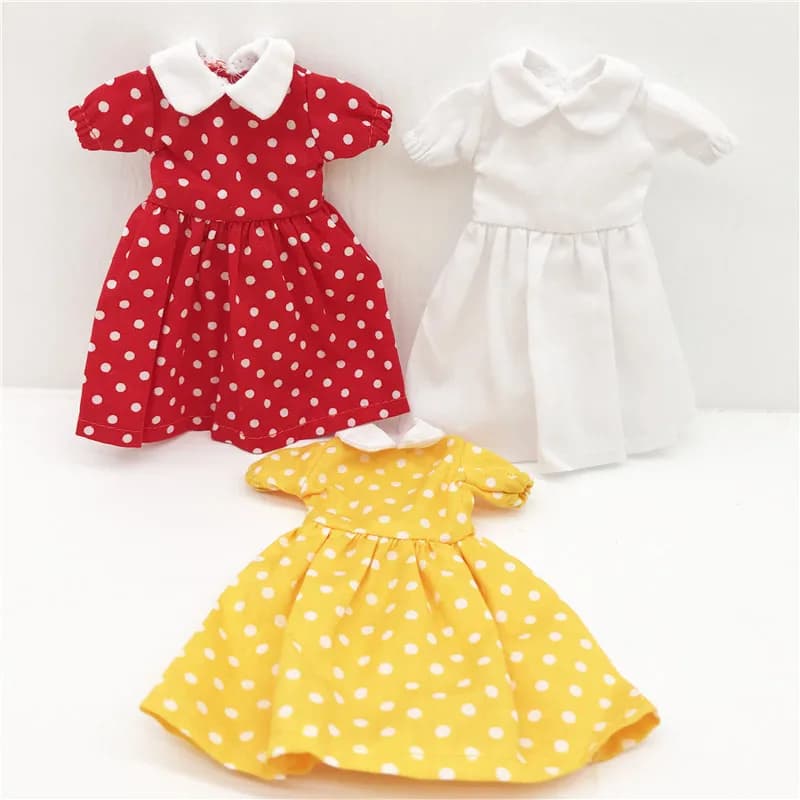 New Beautiful Dress For Blyth Doll Pure White Simple Dress Multicolor For Barbie Doll Clothes 1/6 Doll DIY Accessories