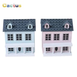 1:12 Dollhouse Miniature Wooden Little House Model Lovely Villa Doll House Decor