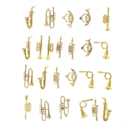 24Pcs/Set Mini Golden Trumpet Saxophone Wind instruments Doll Musical Instrument for Dolls Music House Bar Doll Accessories