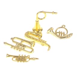24Pcs/Set Mini Golden Trumpet Saxophone Wind instruments Doll Musical Instrument for Dolls Music House Bar Doll Accessories