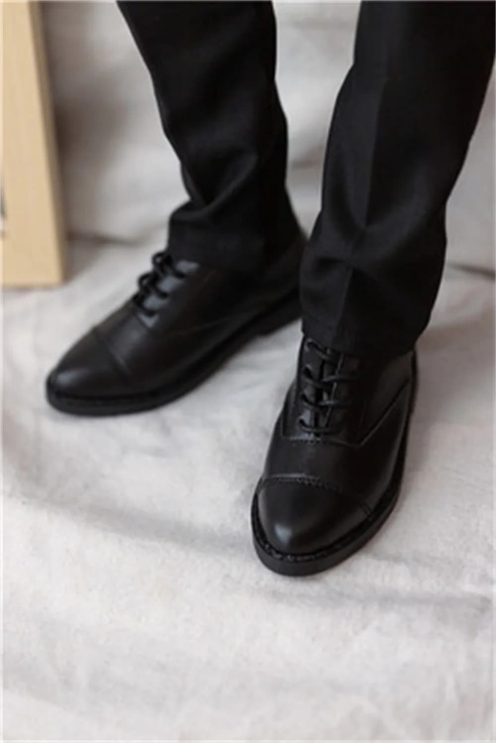 BJD Doll Shoes ID75 1/3 Boys Leather Black White Brown Handsome Three Color Pointy Toe Lace-up Shoes Work Doll Accessories