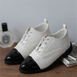 BJD Doll Shoes ID75 1/3 Boys Leather Black White Brown Handsome Three Color Pointy Toe Lace-up Shoes Work Doll Accessories
