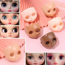 1PC 1/6 Blyth DIY Doll Factory Dolls Faceplate With Backplate 30cm Plastic Blyth No Makeup Face and Screw Toys Accessories