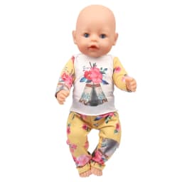Doll Clothes Pajamas For 43cm Baby Reborn&American 18 Inch Girl Doll Unicorn Frog Shark Cartoon Clothes Suit For Generation Doll