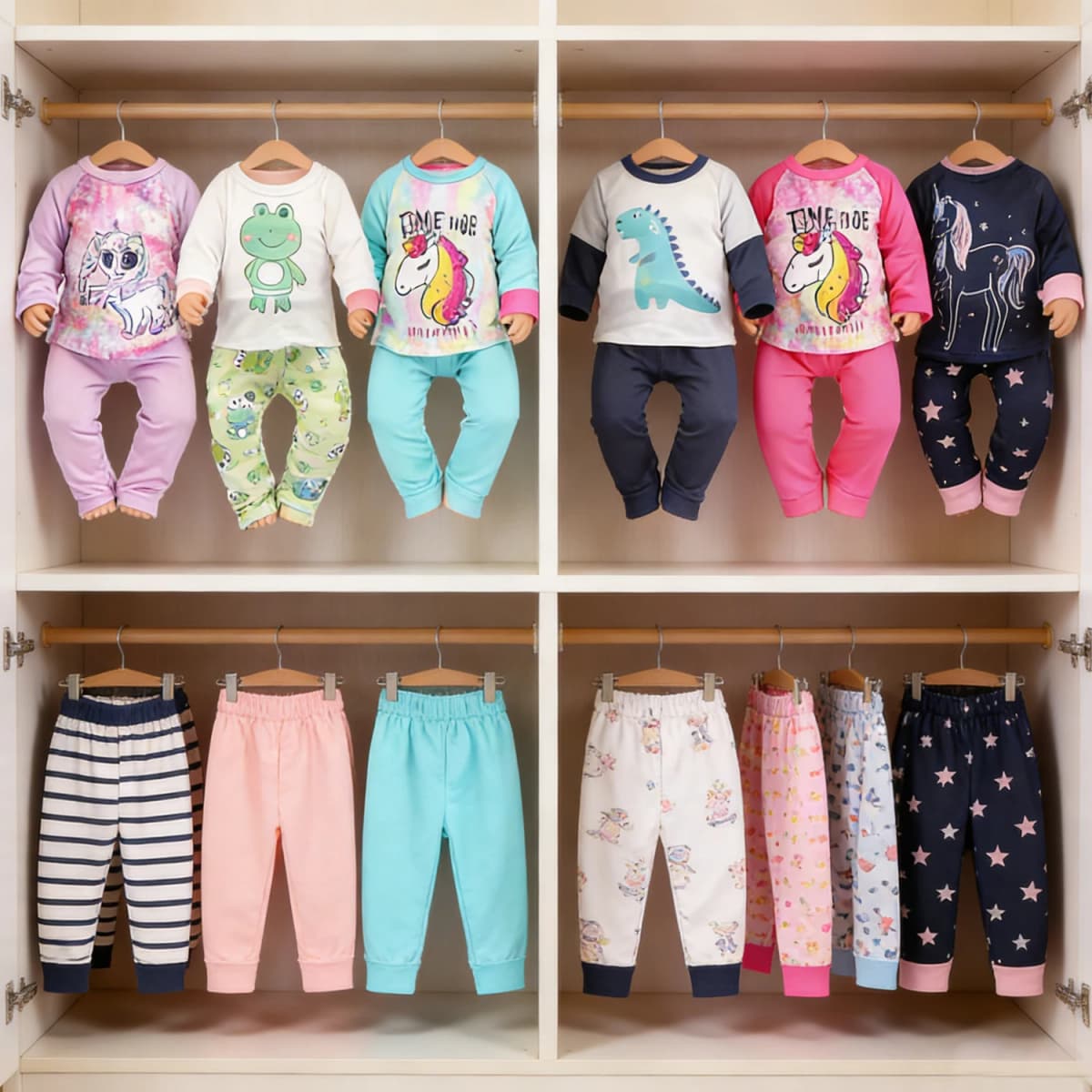 Doll Clothes Pajamas For 43cm Baby Reborn&American 18 Inch Girl Doll Unicorn Frog Shark Cartoon Clothes Suit For Generation Doll